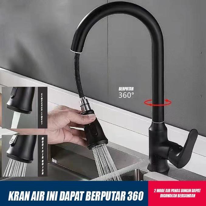 Kran tarik dapur / Kran multifungsi/Kran Sink Mixer Tarik Faucet Sprayer Keran Cuci Piring Fleksibel