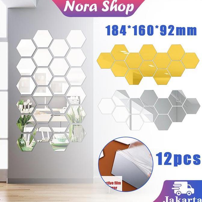 HASQUINE Sticker Cermin Dinding Kaca Cermin Dinding Tempel Cermin Hiasan Dinding Ruang Tamu Kaca Sti