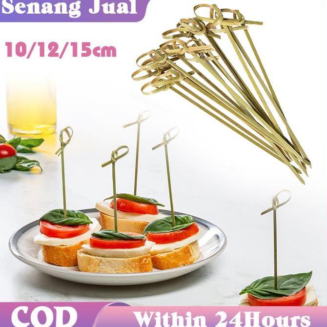 HAMDORA Bambu 100% Tusuk Buah Bambu / Tusukan Cocktail / Tusuk Bambu Cocktail / Tusuk Sate Buah 100 