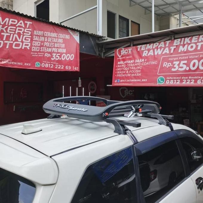 Roof Rack Bagasi Atas Mobil Datsun Go Plus Cross Bar Jepit Body Merek Trd Sportivo Gede Ukuran 115 X