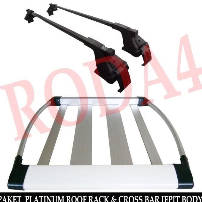 Paket Rak Mobil Roof Rack Platinum & Cross Bar Jepit Body Calya
