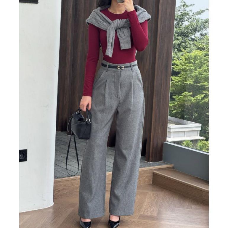 promo viona pants - celana panjang wanita highwaist - losee pants celana kulot anti kusut