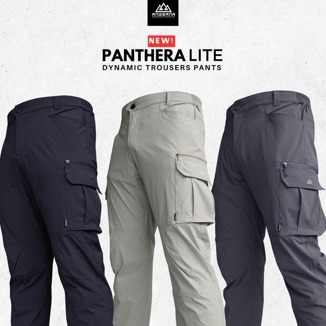 Celana Angsana Seri Pria Panjang Hitam Katun Hitam Panthera Lite Dynamic Cargo