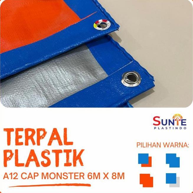 Terpal Plastik A12 Cap Monster Ukuran 6M X 8M