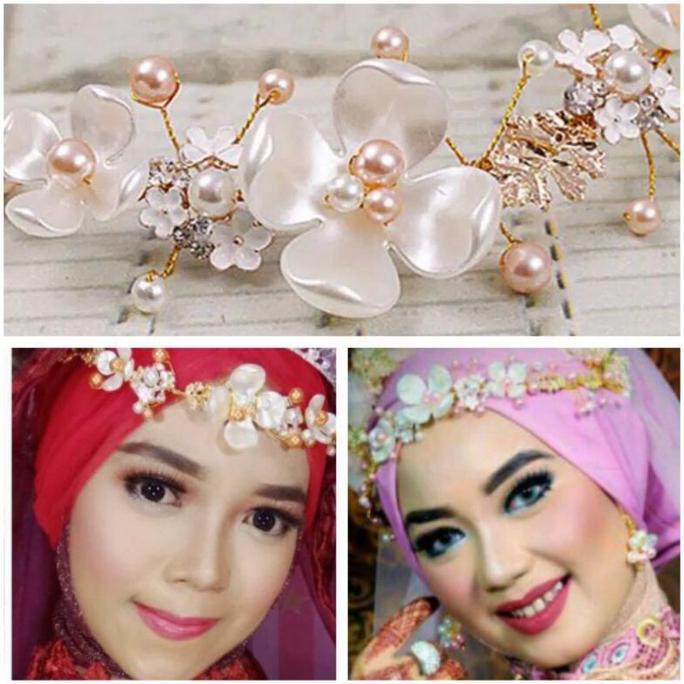 hairpiece bunga hijap aksesoris pengantin