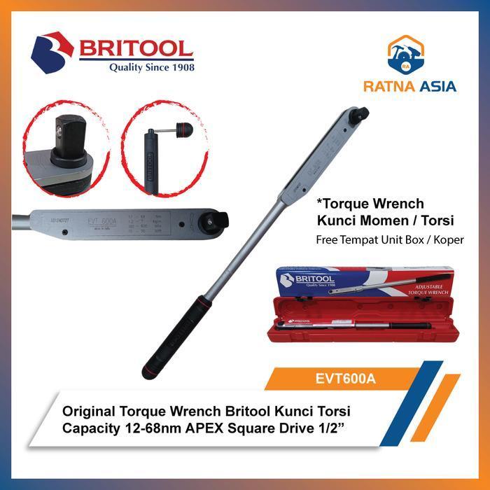 Britool EVT600 Kunci Momen Kunci Torsi 1/2" Torque Wrench EVT 600 A