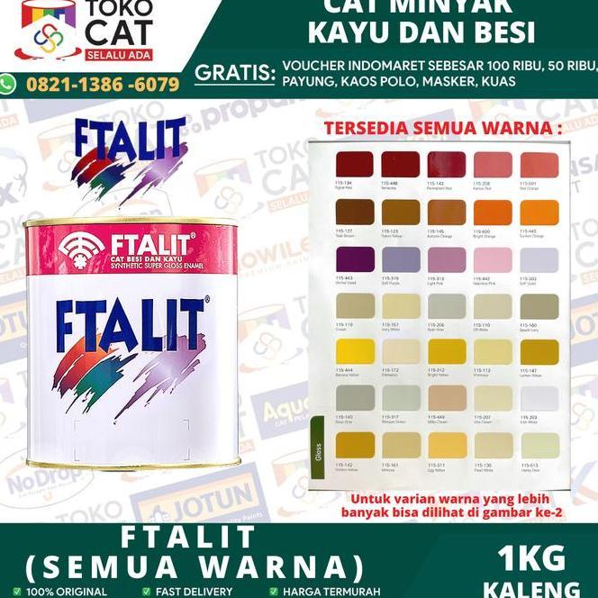 Cat Ftalit 1 Kg Cat Minyak Cat Kayu Besi Warna Putih Kilap Kode 731