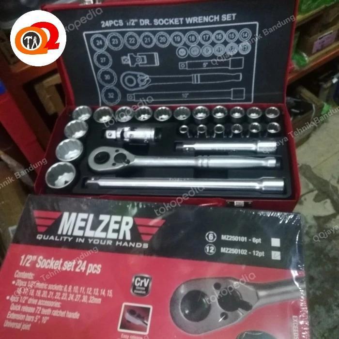 Kunci sok set 8 - 32 mm 24 pc Melzer - Box besi 12 point