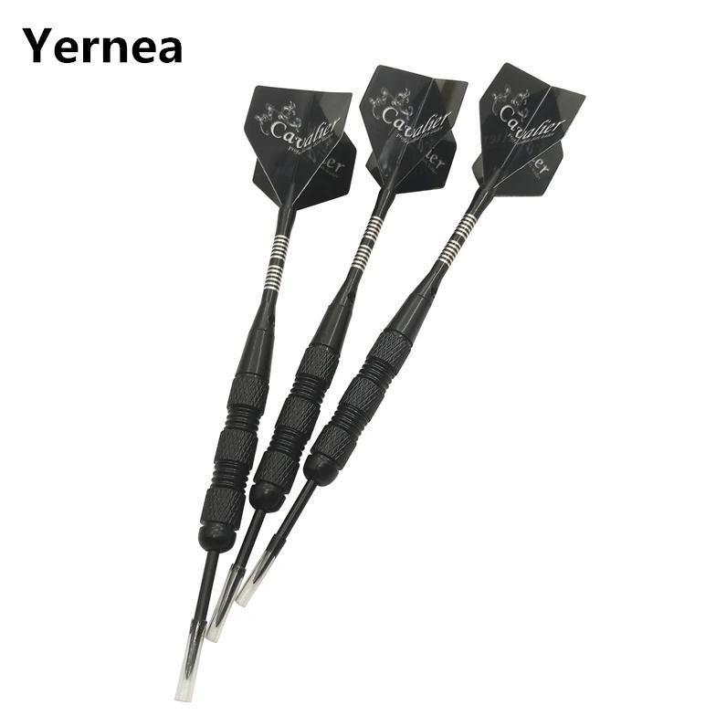 Yernea 3Pcs Professional Steel Tip Darts 22g Nickel Plated Iron Steel Pointed Darts Throw Game Alumi