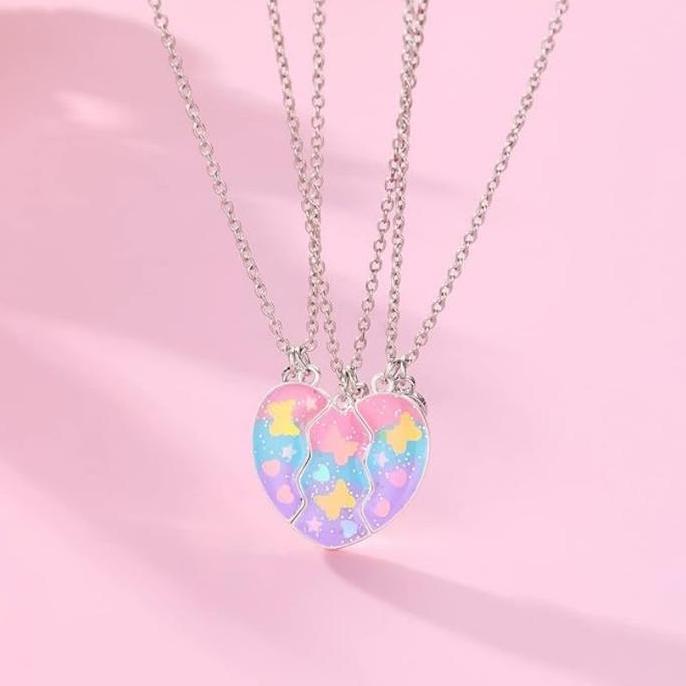 WINTURY 3 Buah/Set Kalung Persahabatan 3 Orang Magnet Best Friends Forever