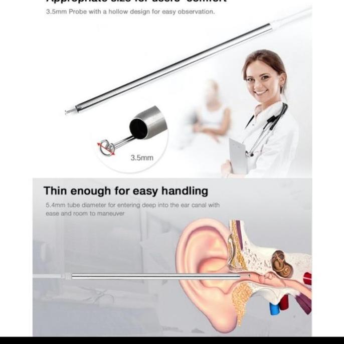 EFLUDOP Alat Medis Endoskopi THT + HD Camera + Lensa 4.9mm u/ HP Android & PC