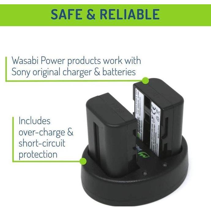 NEW Wasabi Power Battery & Charger for Sony NP-FM500H NPFM500H NP FM500H Baterai SLT A57 A58 A65 A65