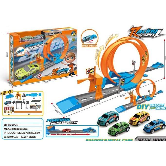 Mainan Anak DIY Track Racing Mobil CITY POWER & RACING EJECTION 40pcs