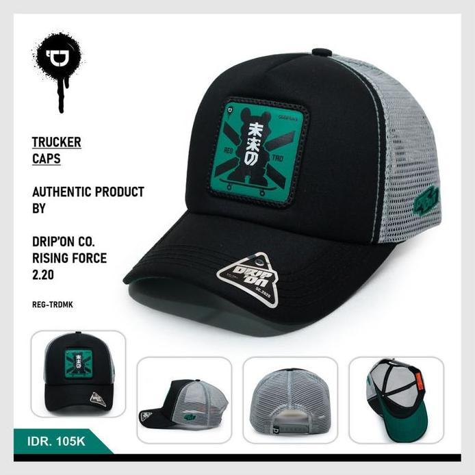 Topi Jaring Skena DRIPON Hitam Abu DLZTR-HHT