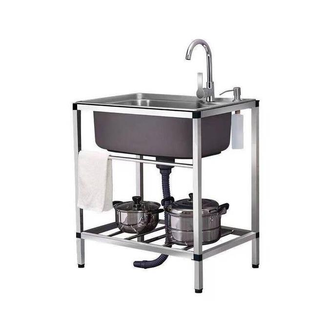 VATGUVOH Menebal Bak cuci Piring wastafel stainless Wastafel Portabel Set Wastafel Cuci Piring Multi