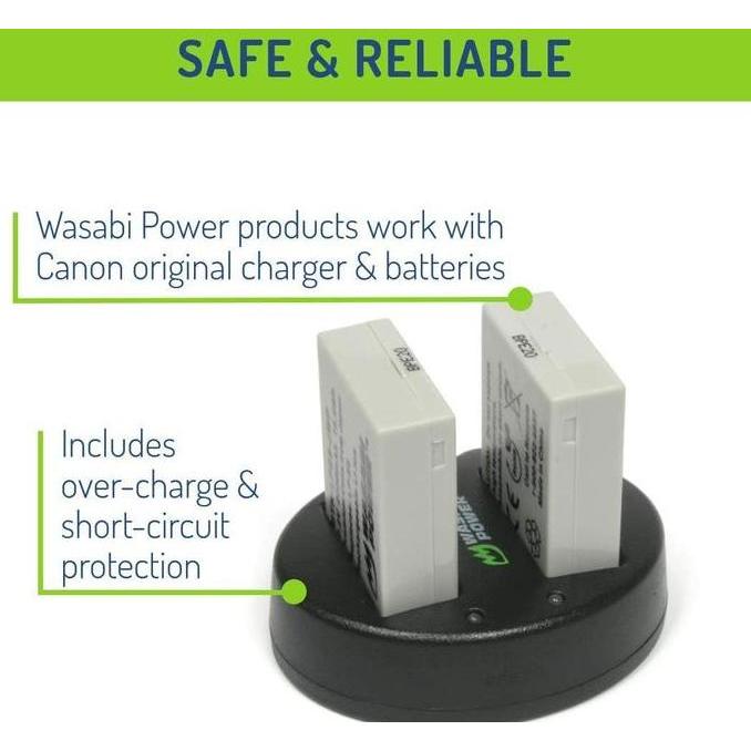 TERBARU - Wasabi Power Battery & Charger for Canon LP-E8 LPE8 LP E8 Baterai EOS 550D 600D 650D 700D 