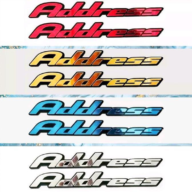 2pcs emblem akrilik address/logo address timbul sepasang