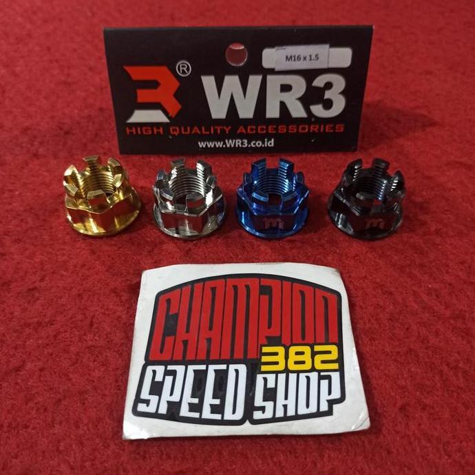 Champion Speed Shop Mur As Roda Belakang Titanium WR3 M16x1.50mm untuk Scoopy Vario 125 150 Fino War