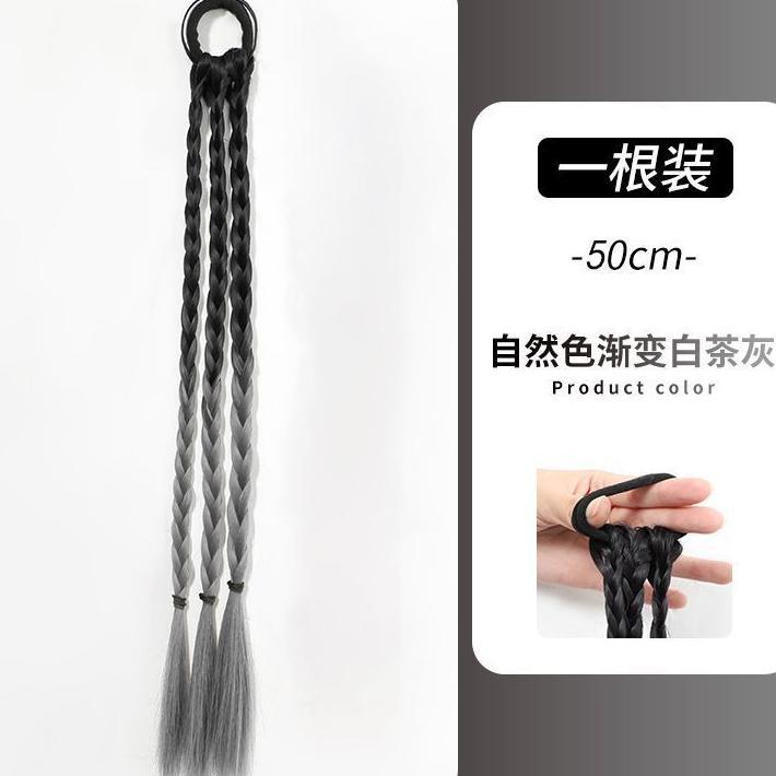 Rambut Sintesis Kepang Wig Extention Rambut Wanita Kepang Wig Kuncir Kuda Ganda Kepang Ekstensi Ramb