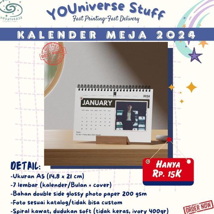 BTS Jungkook GOLDEN Kalender Meja 2024 / Desk Calendar 2024 A5 murah