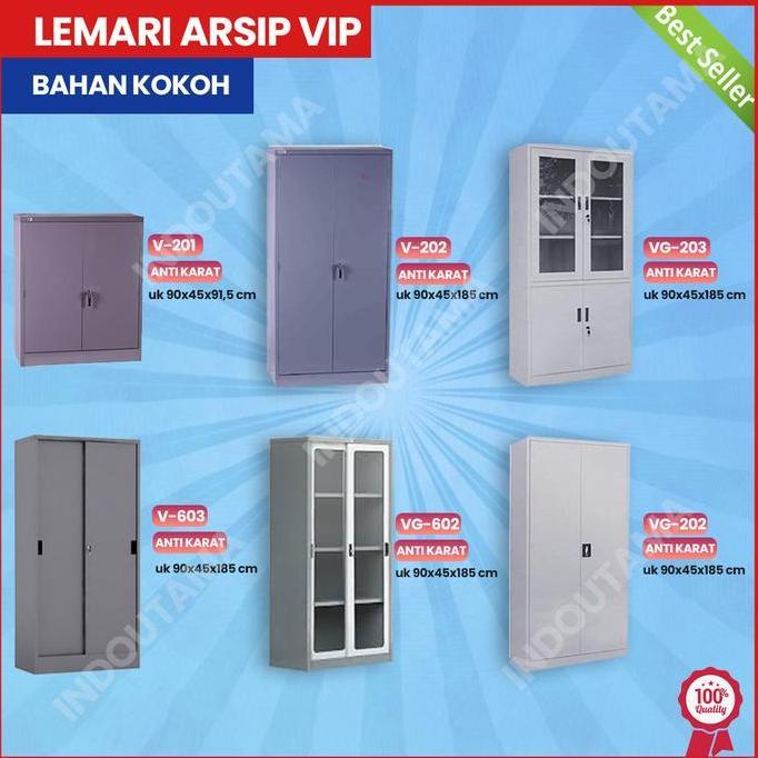 LEMARI BESI KACA FILLING CABINET ALMARI KANTOR VIP