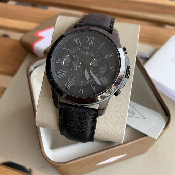 Jam Tangan Pria Fossil FS5132 Grant Chronograph Black - Jam Pria - Jam Tangan Kulit Pria - Jam Tanga
