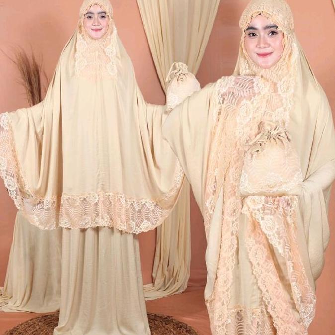 HARGA GROSIR - Mukena Polos Renda Sedada Premium by poeti hampers  mukena  lebaran mukena  anggun