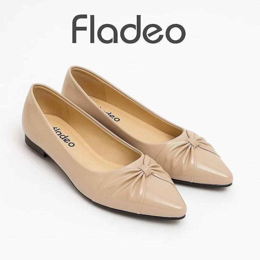 Recommended Flatshoes Fladeo Wanita Hitam Cream Model Pita Elegan Glossy Sepatu Flatshoes Kerja Kuli