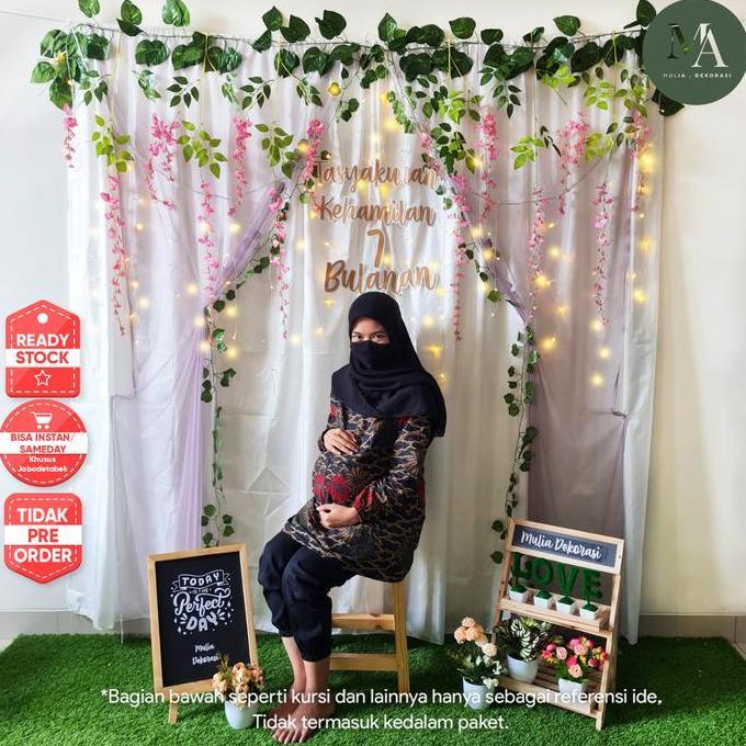 Ready  Dekorasi Backdrop Syukuran Tasyakuran 4 7 Bulanan PhotoBooth Paket DD
