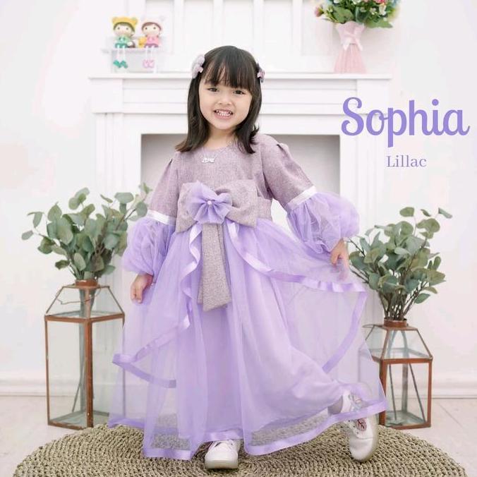 gamis Anak Lebaran terbaru, pesta, muslimah, tanggung, lillac, lengan balon, bayi, gaun pesta anak m