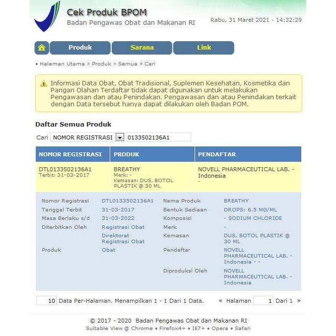 Breathy Nasal Drops 30 Ml - Obat Tetes Hidung Khusus Anak Dan Bayi