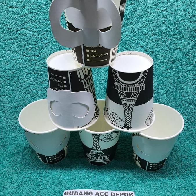 Ready  GELAS KERTAS PAPER CUP HOT KOPI 9OZ + PEGANGAN GAGANG HANDLE