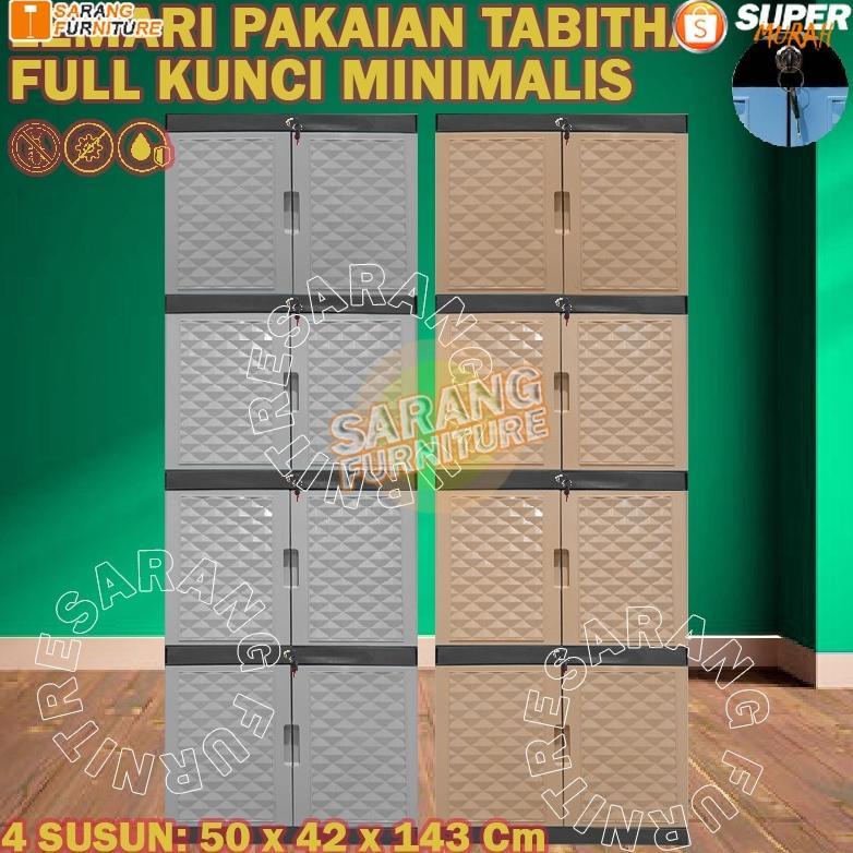 Viral  Lemari Plastik Lemari Pakaian Plastik Susun Kaca Ada Kunci Lemari Tabitha Penguncian Tabitha 