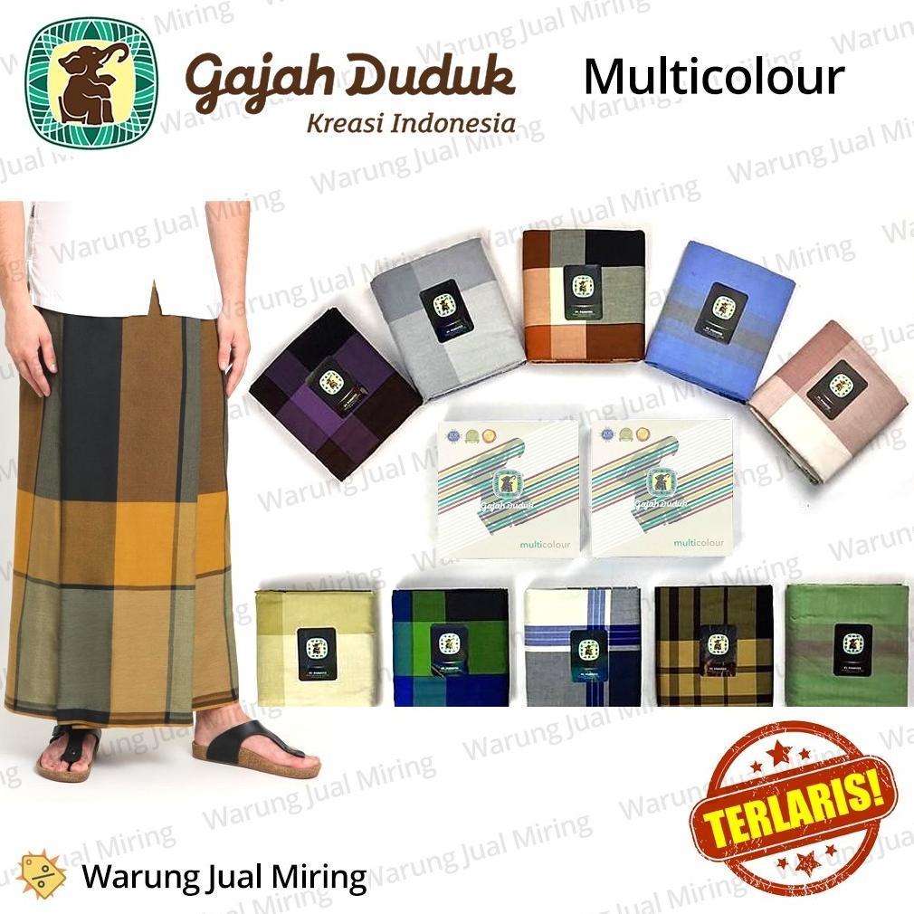 NEW ARRIVAL SARUNG GAJAH DUDUK MULTICOLOUR MULTI COLOR KAIN TENUN MOTIF WARNA DEWASA PRIA LAKI NUSAN