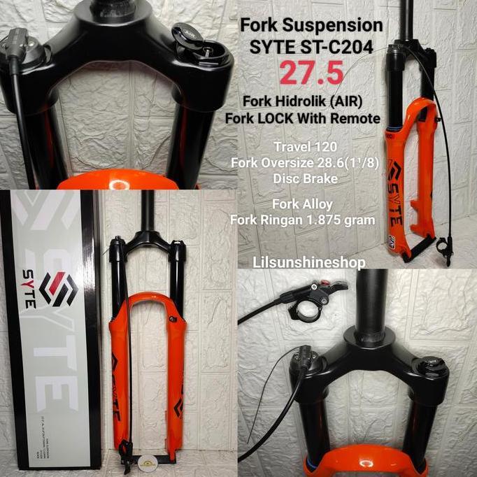 Ready Fork Sepeda MTB 27.5 SYTE ST-C204 Alloy Shock Suspension AIR HIDROLIK Hydraulic T120 Oversize 