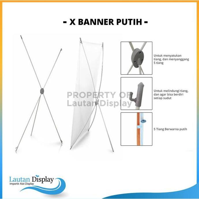 Ready  X Banner 60 cm x 160 cm Murah (Kerangka Saja) warna Hitam, Stand Banner  Tiang  X Stand Banne