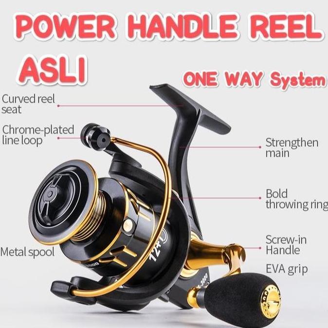 REEL PANCING POWER HANDLE 1000 2000 3000 4000 5000 6000 sudah one way Alat Ikan