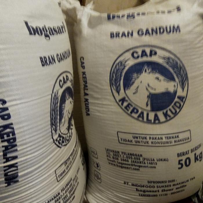 Per Sak 50Kg Bran Pollard Cap Kepala Kuda (Jahitan Pabrik) Kirim Sesuai Dari Pabrik Tidak Ada Tambah