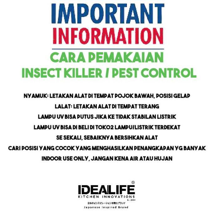 READY IDEALIFE Pest Control Lamp IL40W Lampu Pembasmi Nyamuk IL-40W