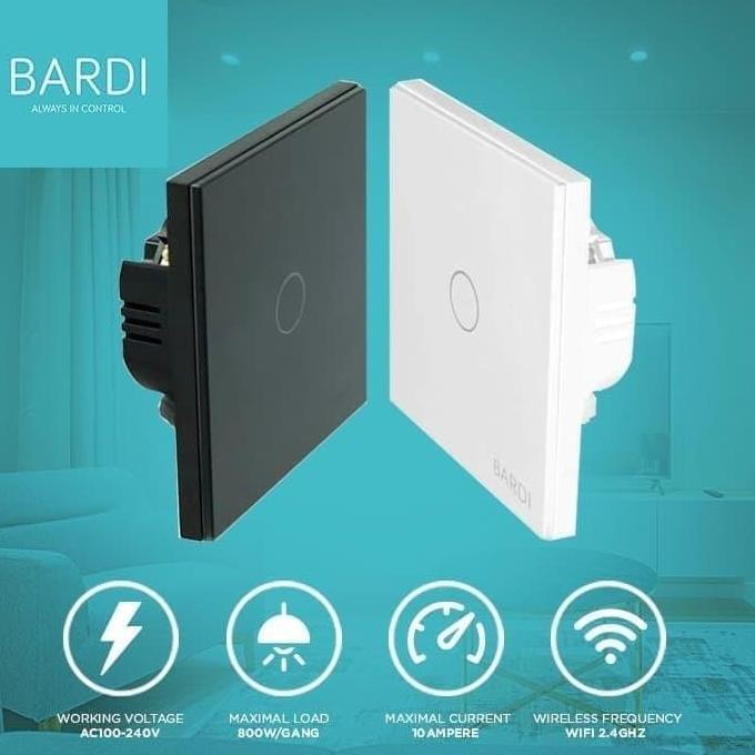 READY BARDI SMART LIGHT WALL SWITCH 1 GANG. HITAM/PUTIH