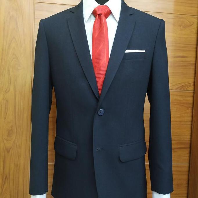 VITUS - hand made jas formal pria slim fit hitam / navy 1 stel murah