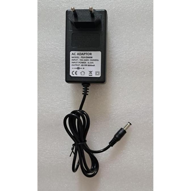 AC ADAPTOR OUTPUT: 6V 800mA MODEL: FLH-D0608 INPUT: 110-240V~50/60Hz INPUT POWER: 0.23A