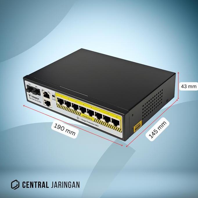 New Tarmoc TSW-1008-2G-2S-120W, 8 Port Gigabit POE 802.3af/at POE Switch 120W