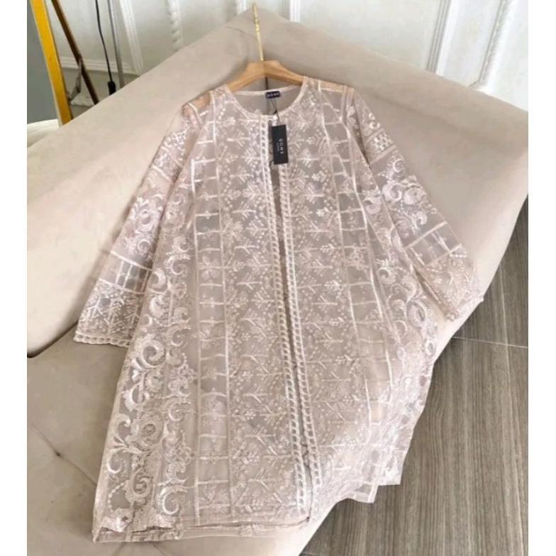HOT SALE ATASAN TUNIK WANITA CANTIK VIRAL 2025 FULL BROKAT CANTIK ELEGAN