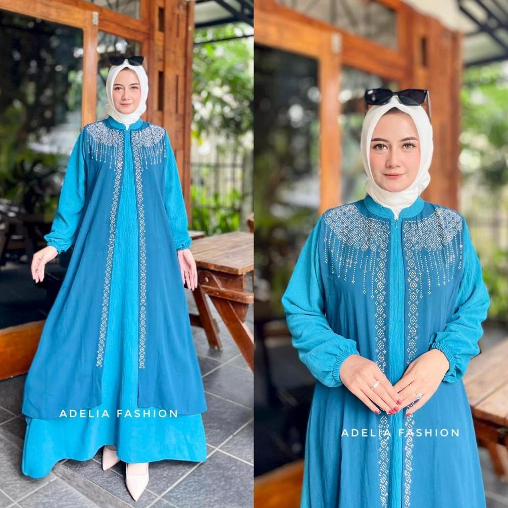 BestPromo Lgn - Baju Gamis Cleo Dress Ceruty Baby Doll Premium Payet Swarovsky Model Elegan Dan Tren