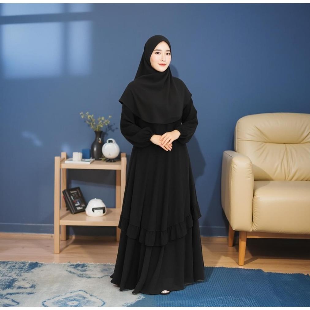 Hot Product Gamis Melayu Terbaru 2025 / Gamis Malaysia Busui Umpak Bahan Ceruty Babydoll Wanita Dewa