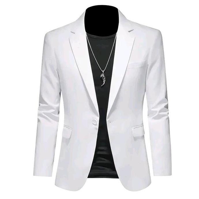 Jas pria putih Jas formal putih Jas full putih Blazer High Kain murah