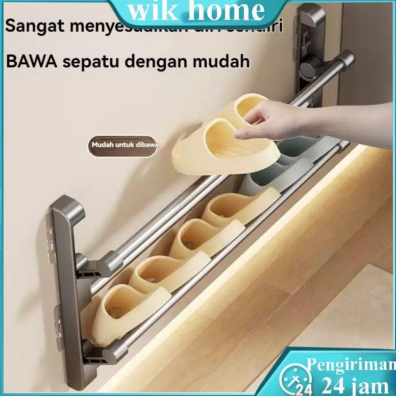 Tahan Lama [Cod]Rak Sepatu Gantung Susun Shoe Rack Holder Tempat Sandal Panci Dapur Dinding Belakang