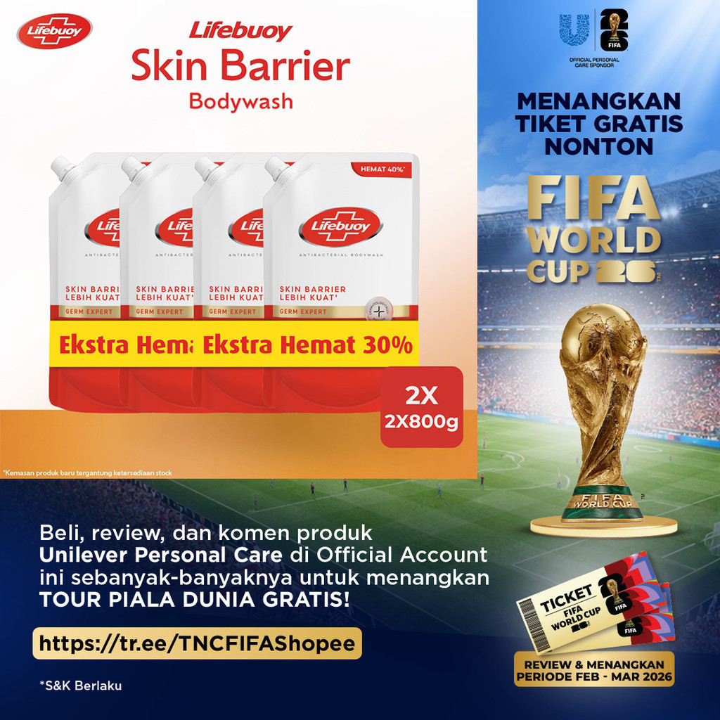 [LEBIH HEMAT 30%] Lifebuoy Sabun Cair Sabun Mandi Antiseptik Total 10 Dengan Activ Silver+ Formula 8