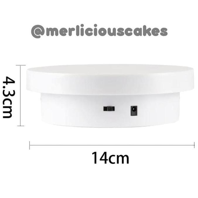 14 Cm Wireless or Plug In Cake Rotating Machine Mesin Putar Kue Carousel Cake Rotary Machine DEL